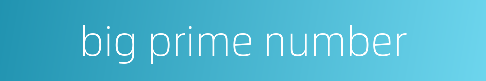 big prime number的同义词