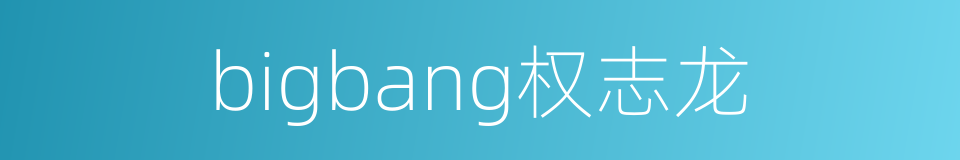 bigbang权志龙的同义词