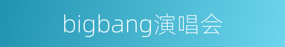 bigbang演唱会的同义词