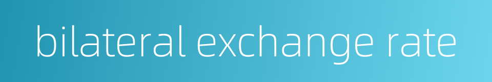 bilateral exchange rate的同义词