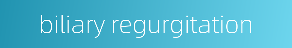 biliary regurgitation的同义词
