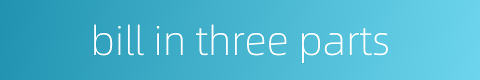 bill in three parts的同义词