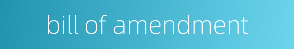 bill of amendment的同义词