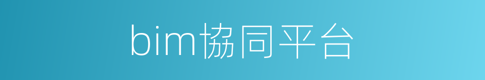 bim協同平台的同義詞