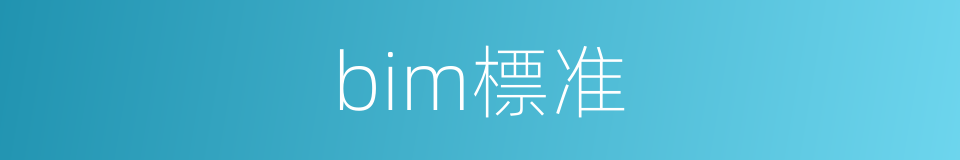 bim標准的同義詞