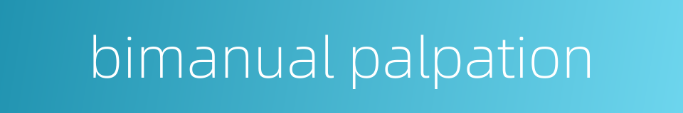 bimanual palpation的同义词