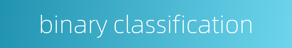 binary classification的同义词