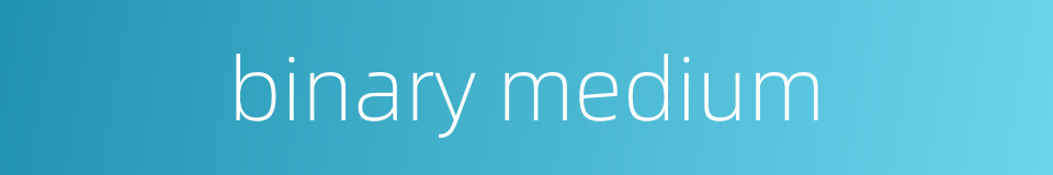 binary medium的同义词