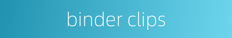 binder clips的同义词