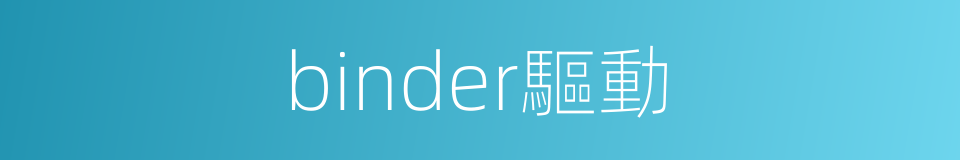 binder驅動的同義詞
