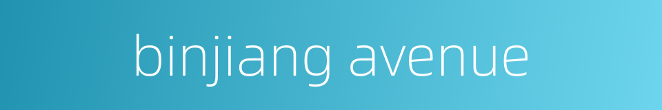binjiang avenue的同义词