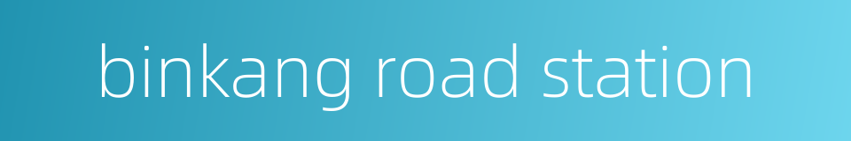 binkang road station的同义词