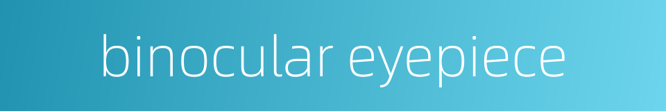 binocular eyepiece的同义词