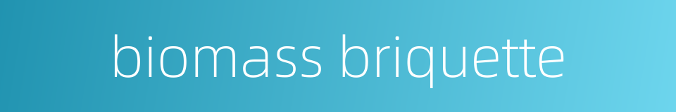 biomass briquette的同义词