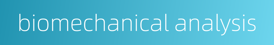 biomechanical analysis的同义词