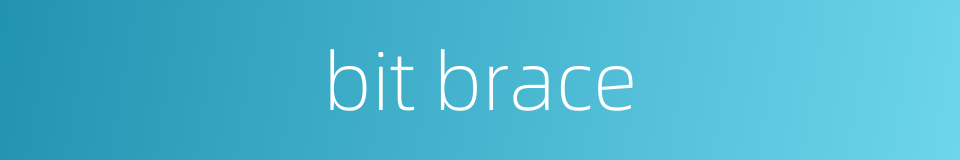 bit brace的同义词