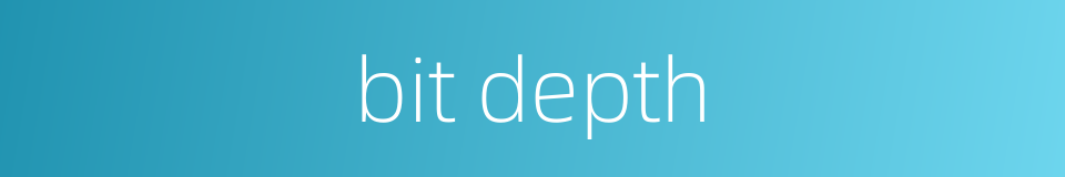 bit depth的同义词