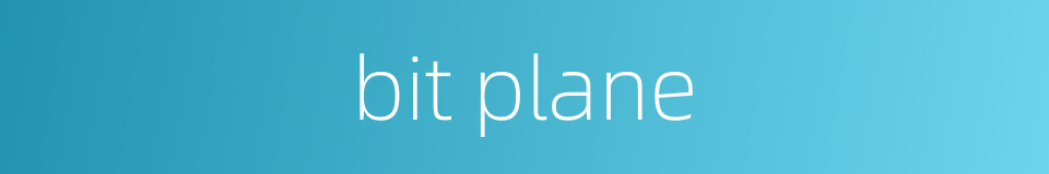 bit plane的同义词