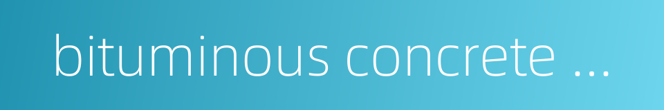 bituminous concrete mixture的同义词