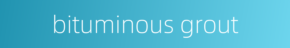 bituminous grout的同义词