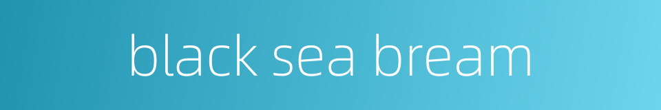 black sea bream的同义词