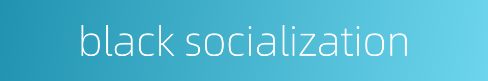 black socialization的同义词
