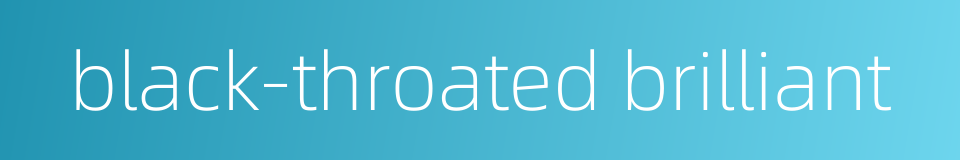 black-throated brilliant的同义词