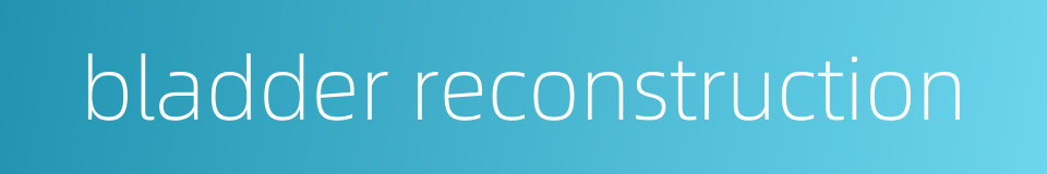 bladder reconstruction的同义词