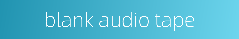 blank audio tape的同义词