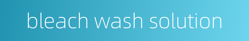 bleach wash solution的同义词