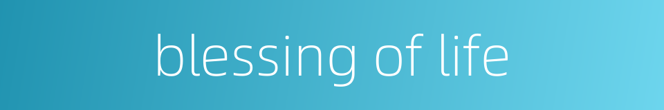 blessing of life的同义词