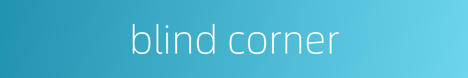 blind corner的同义词