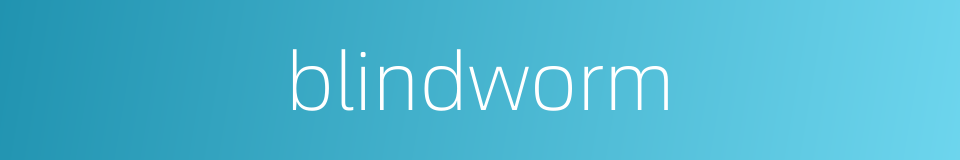 blindworm的同义词