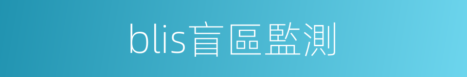 blis盲區監測的同義詞