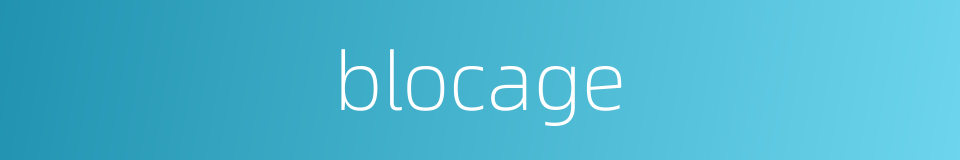 blocage的同义词