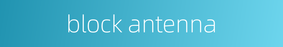 block antenna的同义词