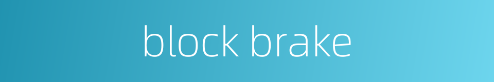 block brake的同义词