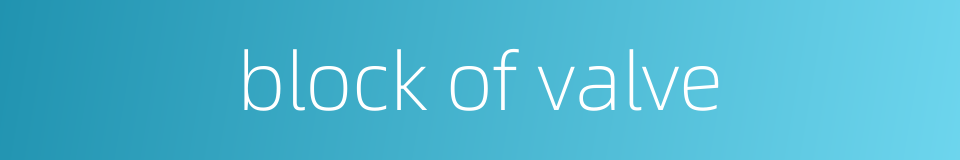 block of valve的同义词