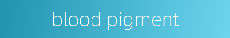 blood pigment的同义词