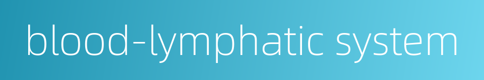 blood-lymphatic system的同义词