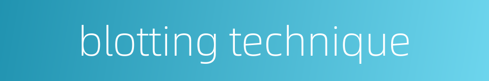 blotting technique的同义词