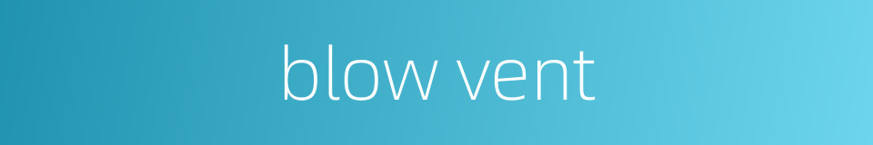blow vent的同义词