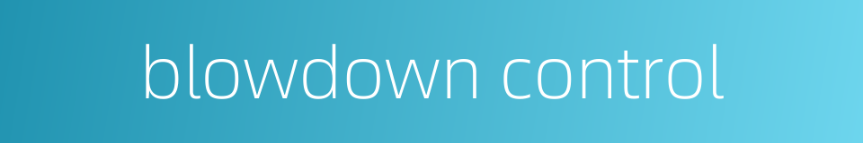 blowdown control的同义词