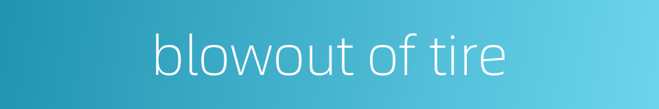 blowout of tire的同义词