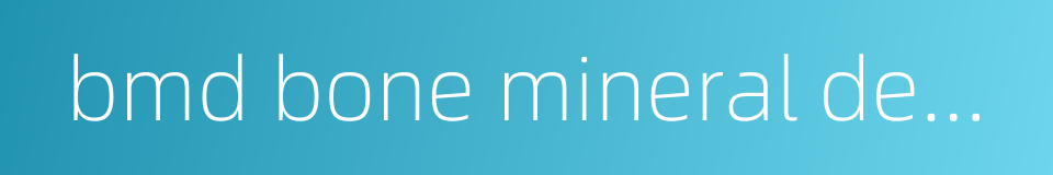 bmd bone mineral density的同义词