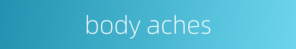 body aches的同义词