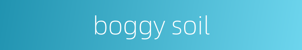 boggy soil的同义词