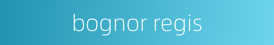 bognor regis的同义词