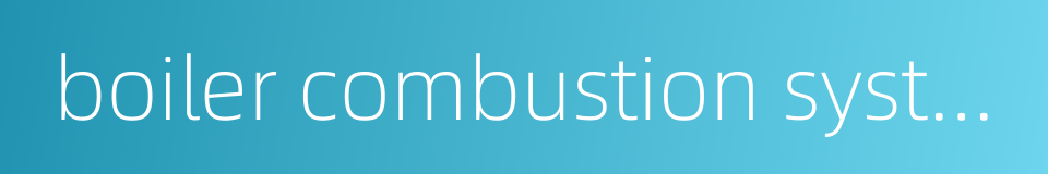 boiler combustion system的同义词