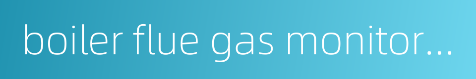 boiler flue gas monitoring的同义词